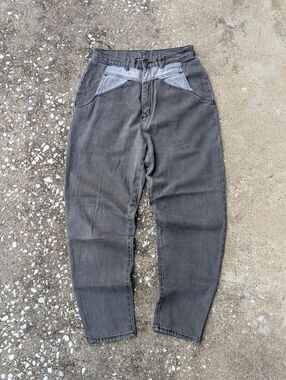 Gitano High-Rise Washed Gray Tapered Jeans - Gray Wash